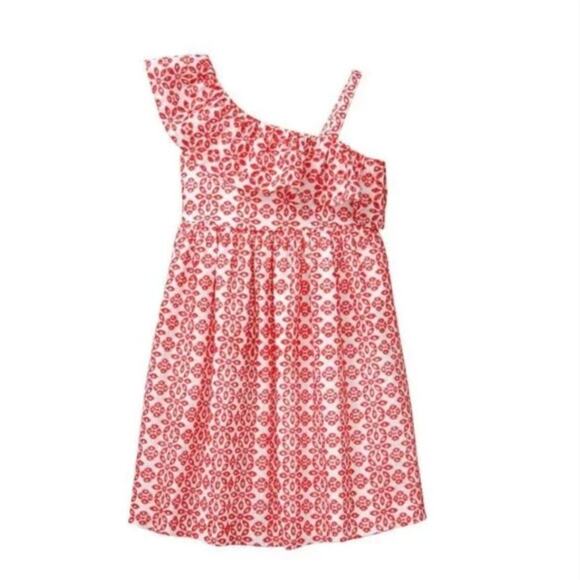 Janie and Jack Eyelet One Shoulder Dress Girls Size 3 Embroidered Eyelet Design - Picture 1 of 8